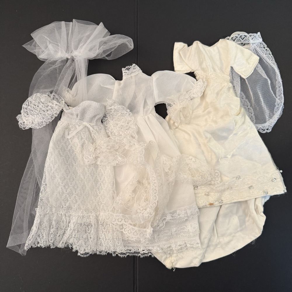 Vintage Barbie Doll Mixed Clothing Lot Wedding Bridal Veil Lace Gown TLC 80s